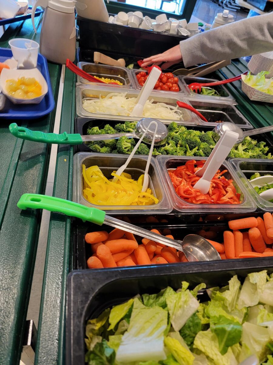 self-service food safety students at salad bars